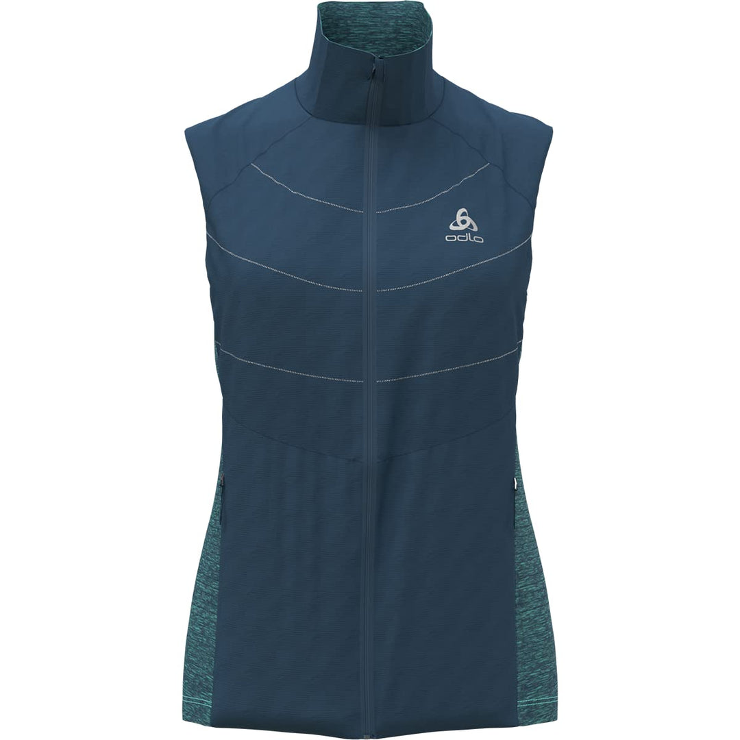 Odlo Damen Vest Run Easy S-thermic Laufweste S blue wing teal, S blue wing teal