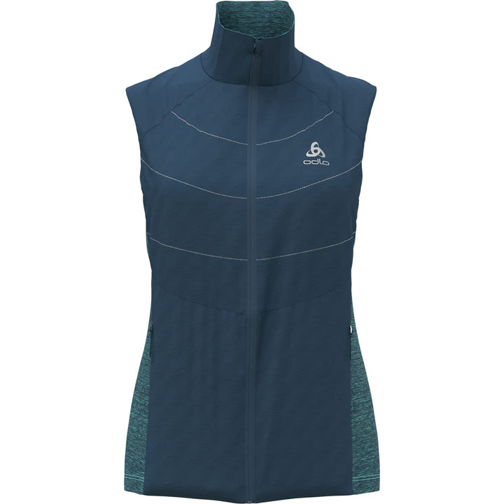 Odlo Damen Vest Run Easy S-thermic Laufweste S blue wing teal, S blue wing teal