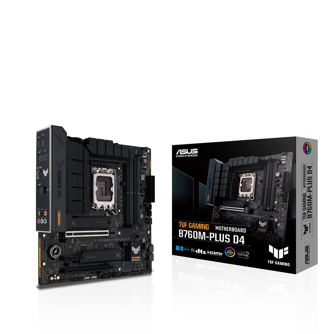 ASUS TUF GAMING B760M-PLUS D4 Mainboard Sockel Intel LGA 1700 (Intel B760, mATX, DDR4 Speicher, PCIe