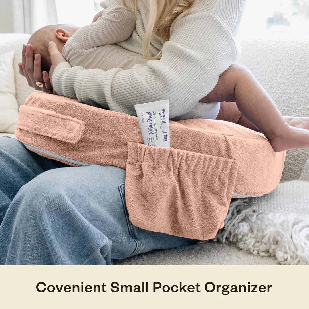 My Brest Friend Deluxe Nursing Pillow for Breastfeeding & Bottle Feeding, Enhanced Posture Support,