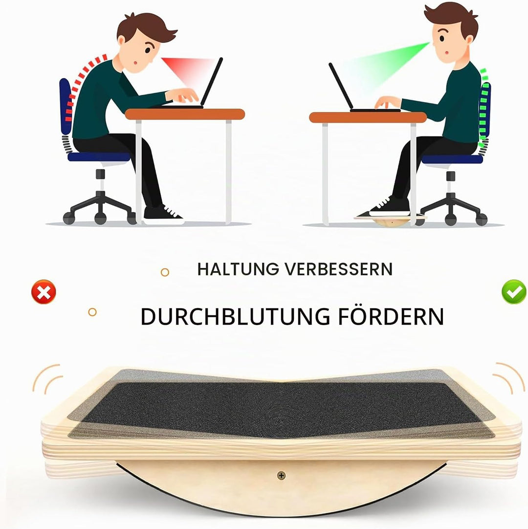 Balance Board Holz – Rutschfestes Balance Board für Erwachsene, Gleichgewichtstrainer Professionelle