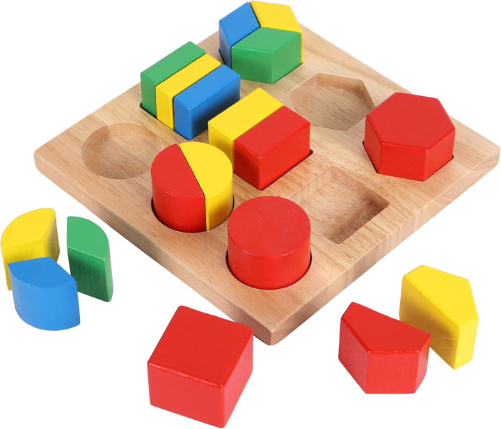 TOWO Holz Sortierspiel mit Geometrische Formen zum Stapeln, Sortieren und Kategorisieren-holz formen