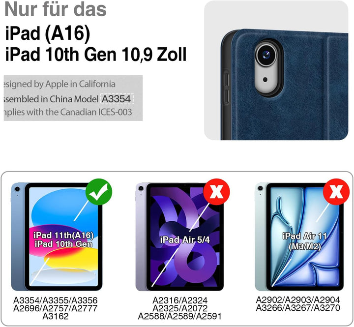 Antbox Hülle für iPad 10 Generation 2022 10,9 Zoll mit stifthalter Apple Pencil Halter Auto Schlaf/W
