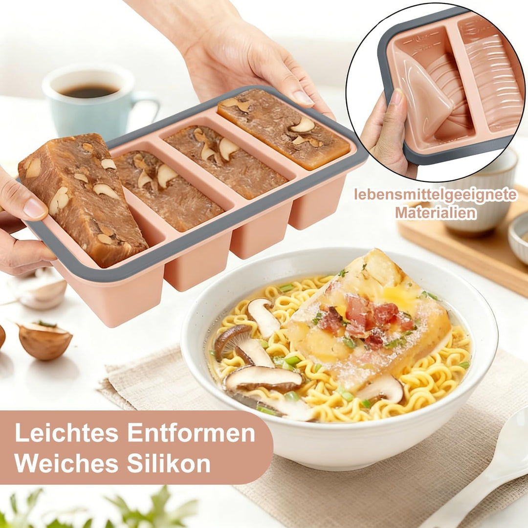 Gefrierbehälter Suppen Einfrieren Behälter Grosse Eiswürfelform 2Stk Silikon Eiswürfelform Mit Decke