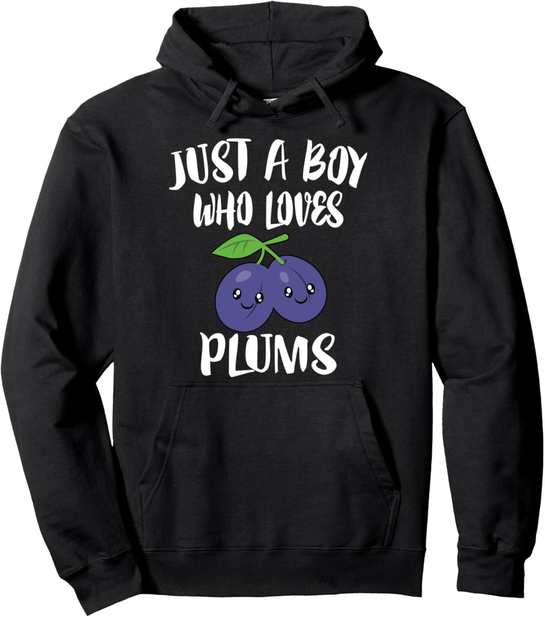 Just A Boy Who Loves Plums Fruit Pullover Hoodie