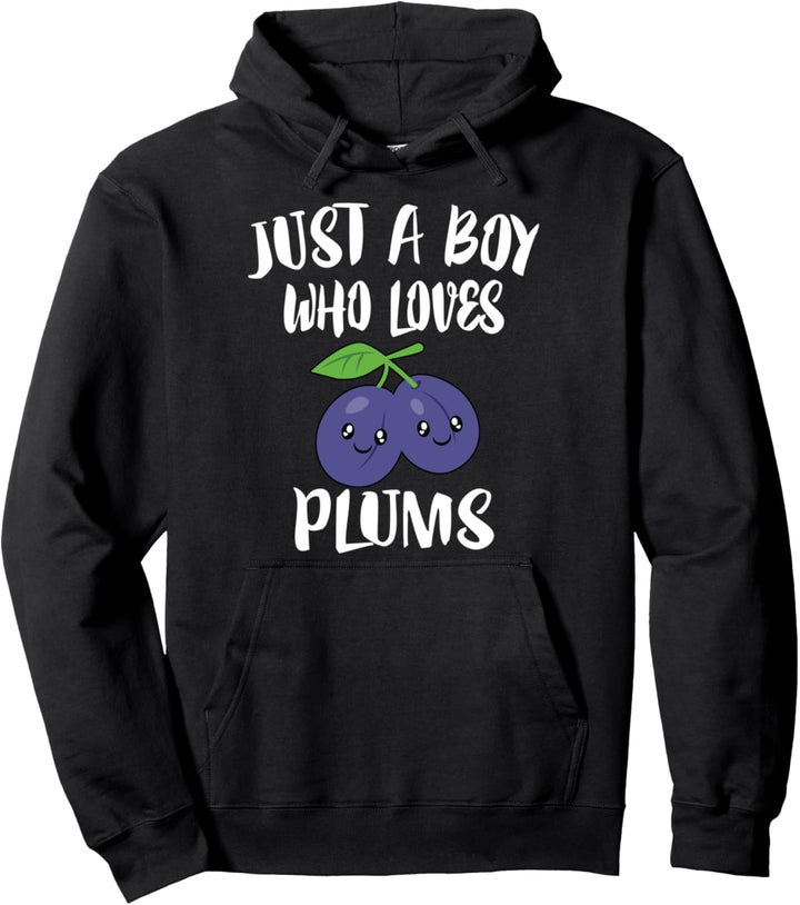 Just A Boy Who Loves Plums Fruit Pullover Hoodie