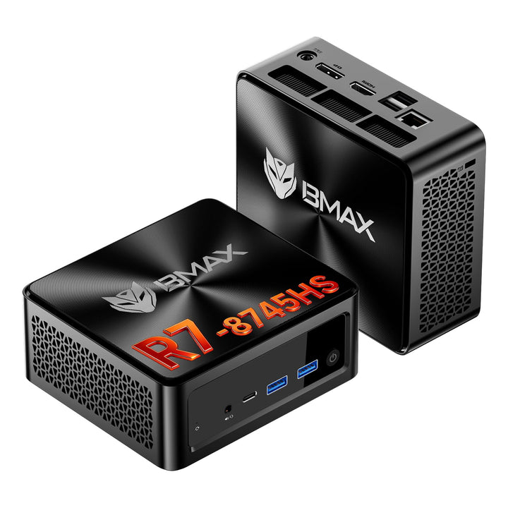 BMAX B8APro Mini PC AMD Ryzen 7 8745HS (8 Kerne, bis 4,9 GHz), 16GB DDR5, 512GB PCIe 4.0 SSD, Radeon