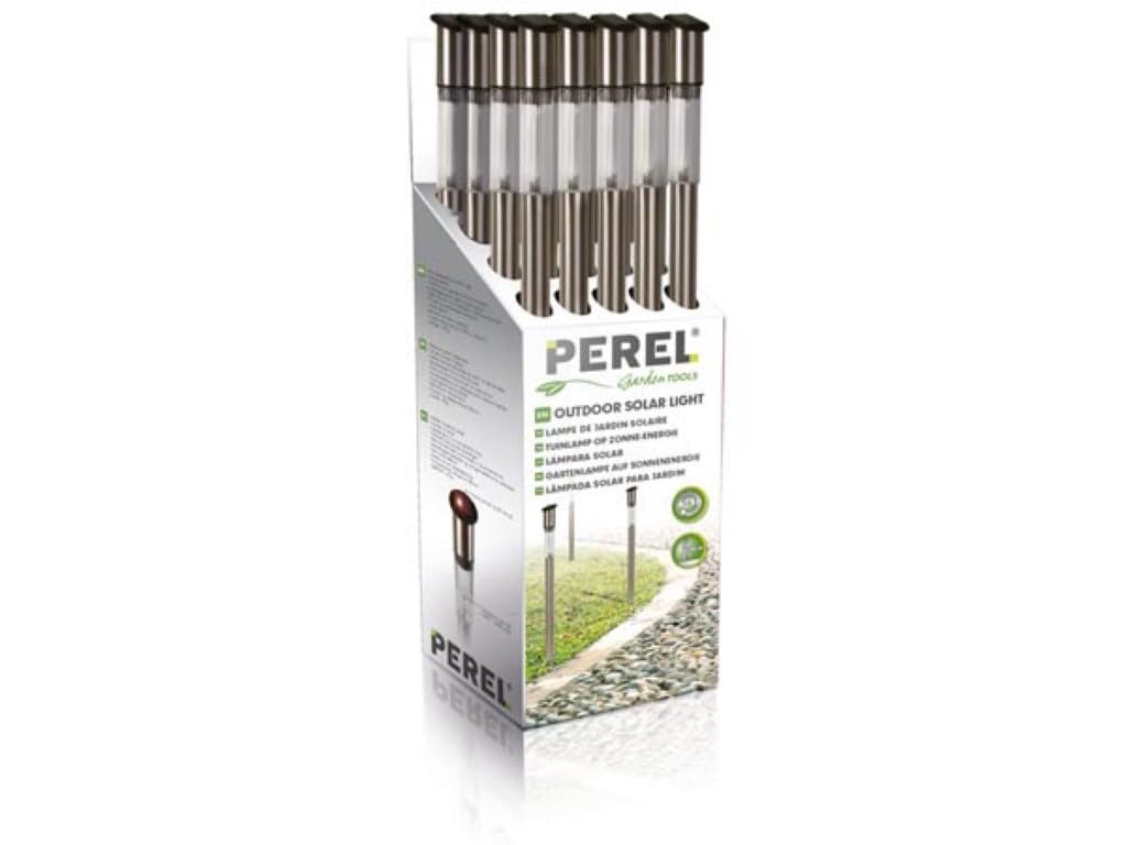 PEREL - CSOL09D Solar Aussenleuchte mit Edelstahl Sockel, Weiss (20-er Pack) 166051