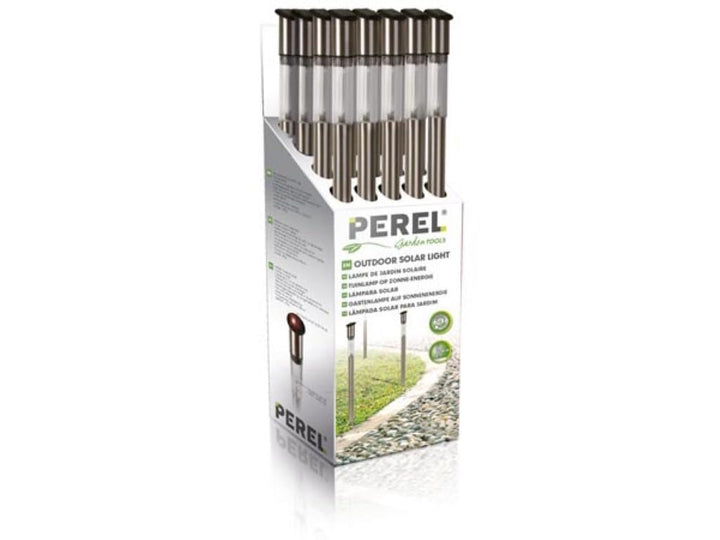 PEREL - CSOL09D Solar Aussenleuchte mit Edelstahl Sockel, Weiss (20-er Pack) 166051