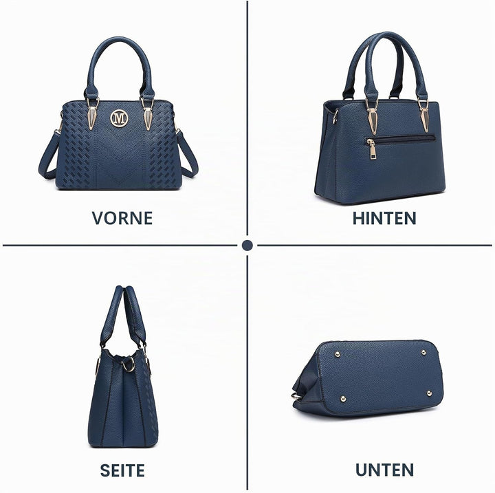 Miss Lulu Handtasche Damen,Handtasche Damen Mittelgross,Tasche Damen,Tasche Damen Mittelgross 1-1 Bl