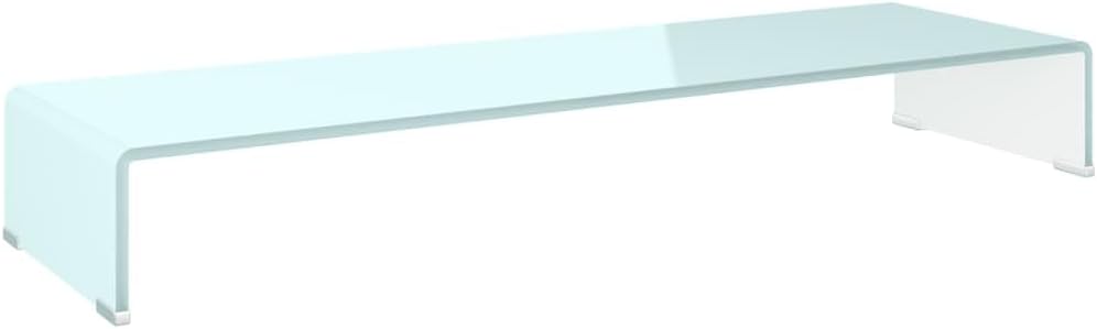 vidaXL TV-Glasaufsatz Tisch Monitor Erhöhung Glasbühne Podest Weiss 100x30x13 cm One size Grün, One