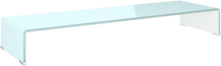 vidaXL TV-Glasaufsatz Tisch Monitor Erhöhung Glasbühne Podest Weiss 100x30x13 cm One size Grün, One