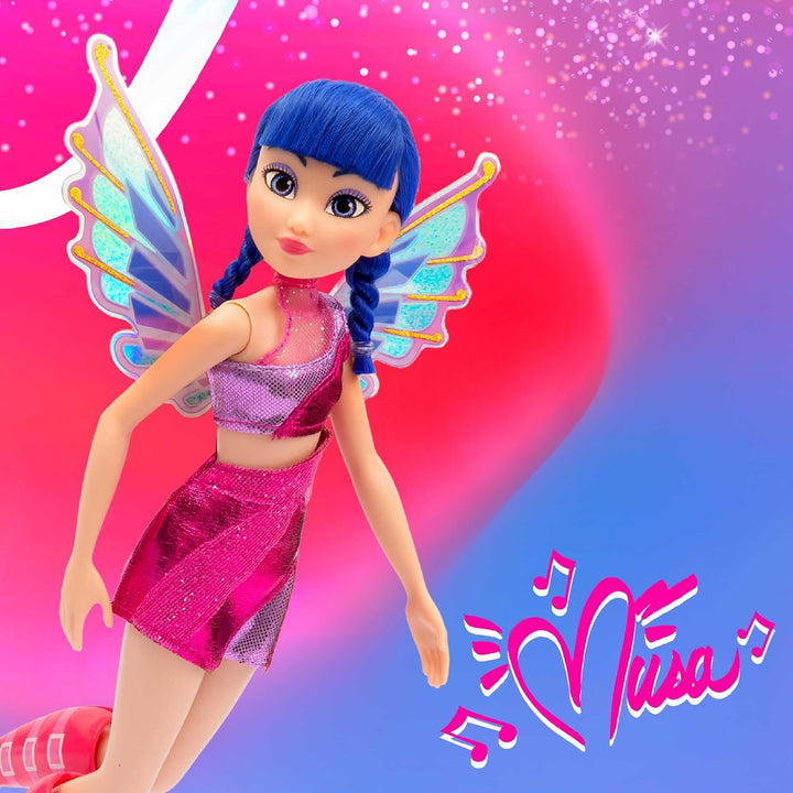 Winx Fairy Doll – Musa with Glitter Wings & Articulated Joints – Removable Fairy Accessories – Music