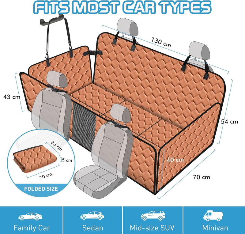 Reiseresa Hundedecke Auto Rückbank, Auto Hundedecke Rücksitz mit Stabilen Hartholzplatten und 2-in-1