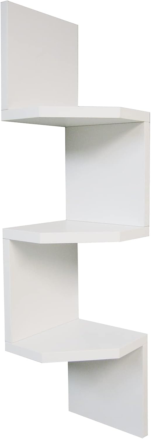 Henor Wand-Eckregal Zickzack-Design aus FSC® Holz Mod.26-3 Regale. Ecke Spezial. 110 x 26 x 26 cm. W