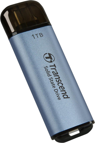 Transcend Portable SSD ESD300C 1TB USB Typ-C 10 Gbit/s PS4/PS5-kompatibel, Blau – TS1TESD300C