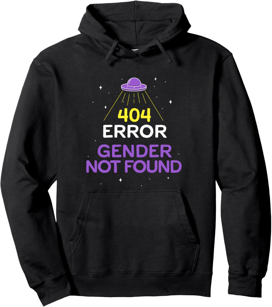 Nicht Binärer Shirt Error 404 Gender Not Found Non Binary Pullover Hoodie