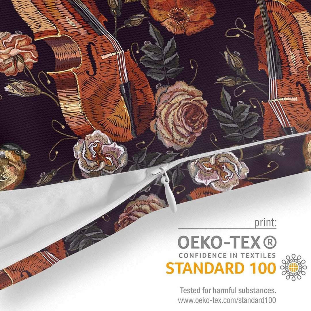 VOID Violine Rose Vögel Kissenbezug Kissenhülle Sofakissen Kissen Deko Outdoor-Kissen Dekokissen, Ki