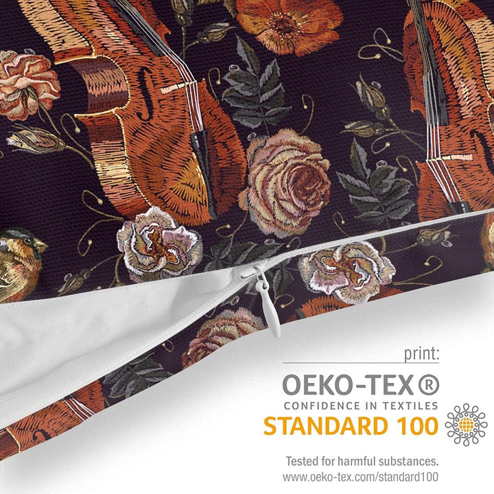 VOID Violine Rose Vögel Kissenbezug Kissenhülle Sofakissen Kissen Deko Outdoor-Kissen Dekokissen, Ki