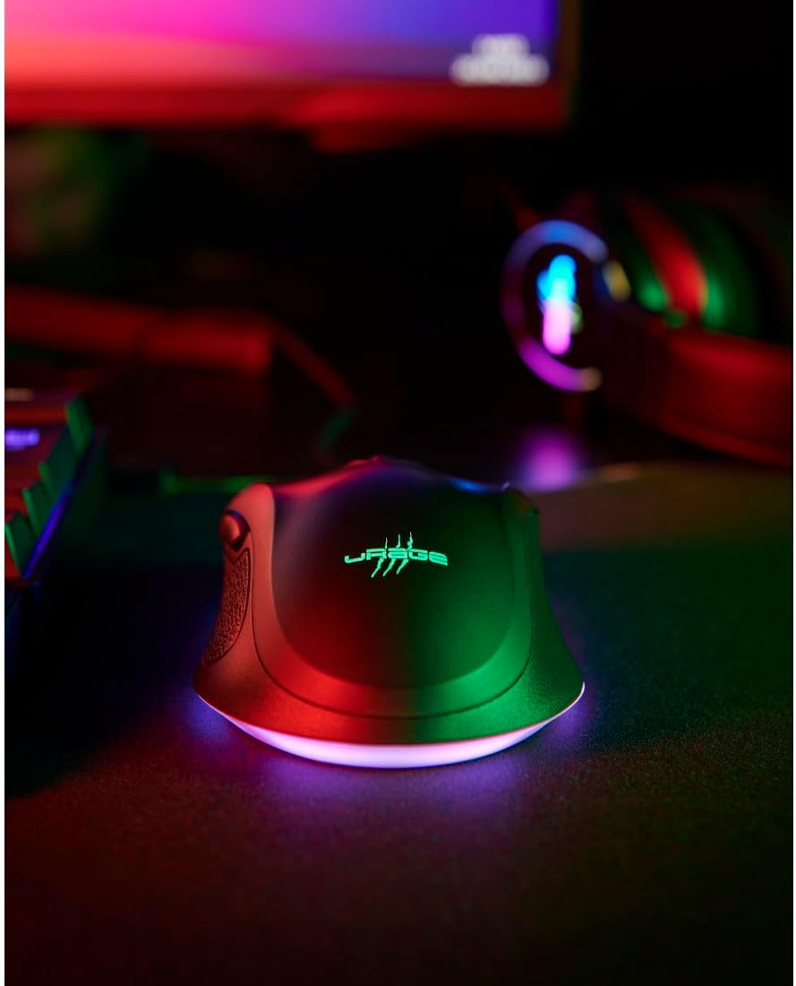 uRage Gaming-Maus Reaper 340, kabelgebundene Maus mit 7 programmierbaren Tasten, bis zu 8000 DPI, su
