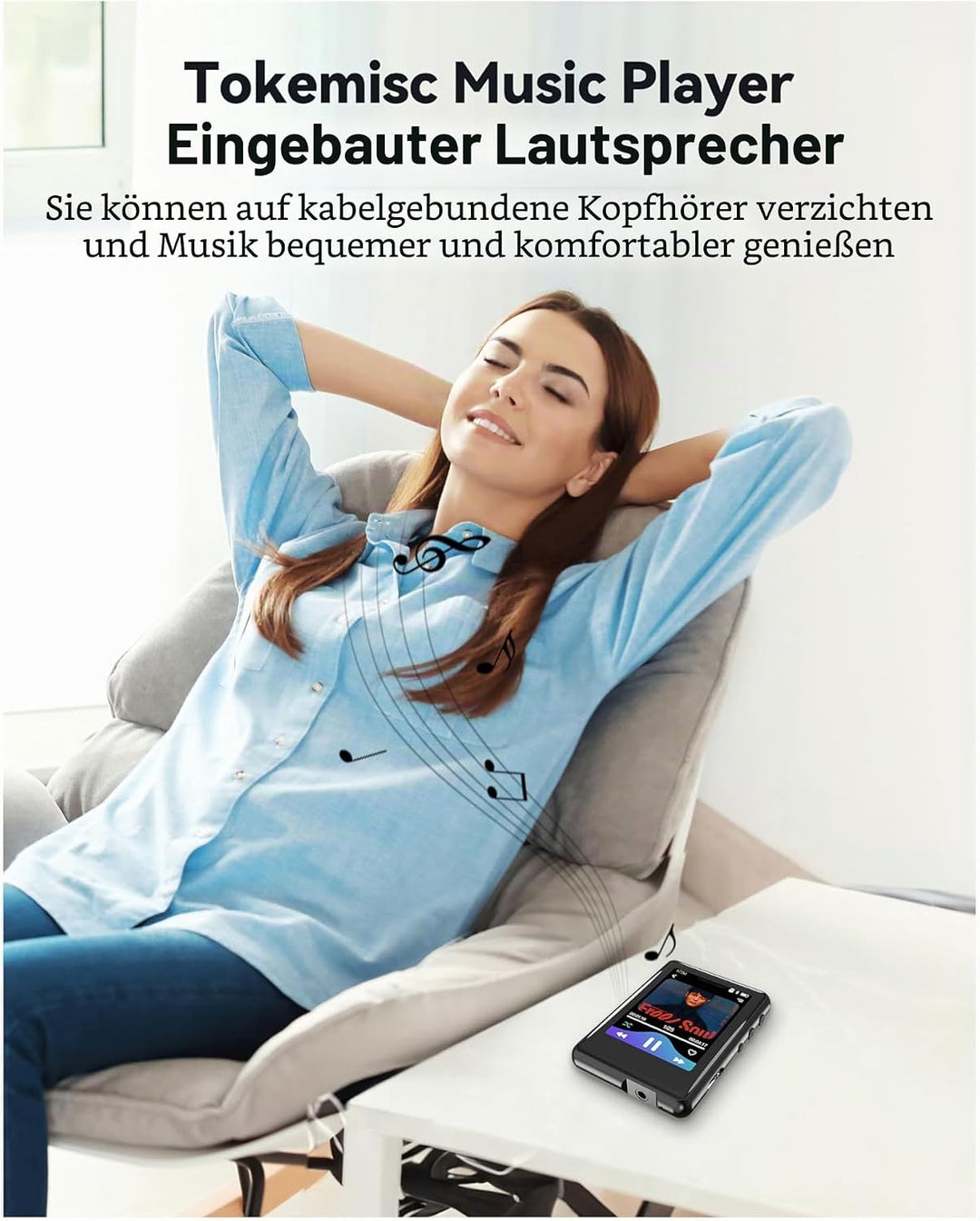 32GB MP3 Player mit Bluetooth 5.3, 2,4 Zoll Full-Touchscreen, Tragbarer mp3 Player Kinder mit Lautsp