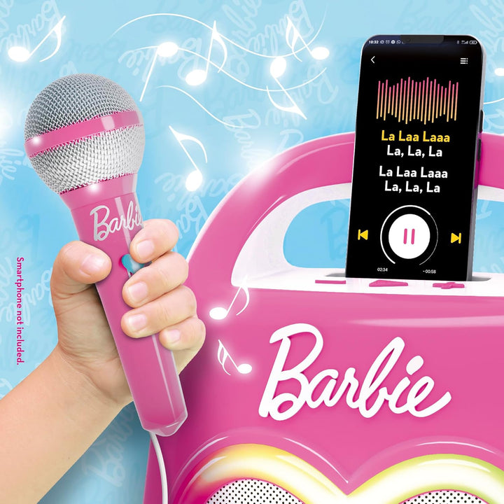 Lisciani - BARBIE PARTYMAKER High Tech Speaker & Microphone - Kinder Karaoke-Set - Mikrofon & Blueto