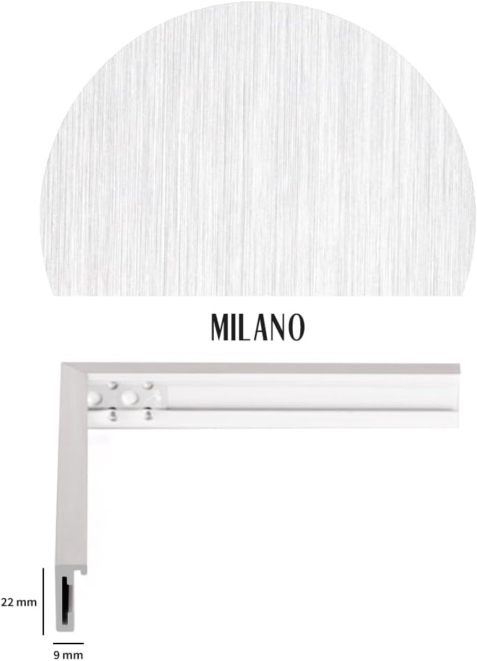 Bildershop-24 Bilderrahmen Milano Aluminium Alubilderrahmen 90 x 90 cm Aluminium Natur Fotorahmen, W