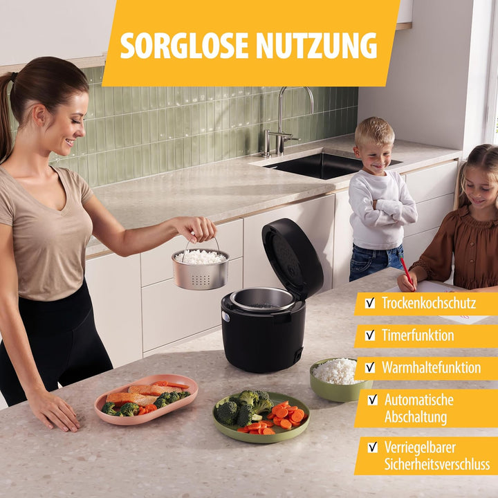 Tristar Digitaler Reiskocher mit Low-Carb-Funktion, 8 Automatikprogramme, 0,6 L Reis Kapazität, Digi