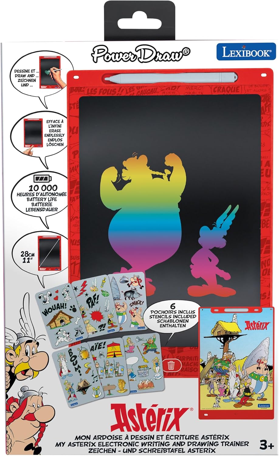 Lexibook, Astérix, Magische Schiefertafel, Künstlerisches und kreatives Spielzeug für Mädchen und Ju
