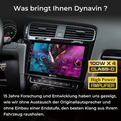 DYNAVIN Android Autoradio Navi für VW Golf 7 Golf VII, mit 4 * 100W DSP Verstärker | DAB+ Radio; Kom