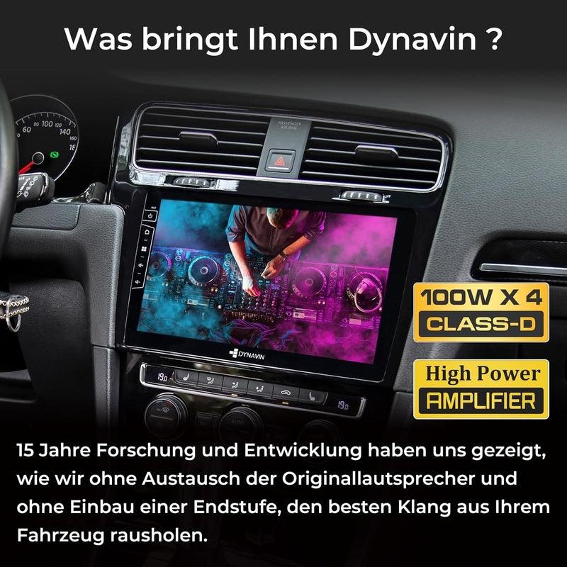 DYNAVIN Android Autoradio Navi für VW Golf 7 Golf VII, mit 4 * 100W DSP Verstärker | DAB+ Radio; Kom