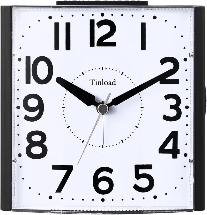 Tinload Analog Seniorenwecker mit Nachtlicht, 4.7 Zoll grosses Zifferblatt, Tischuhr mit Schlummerfu