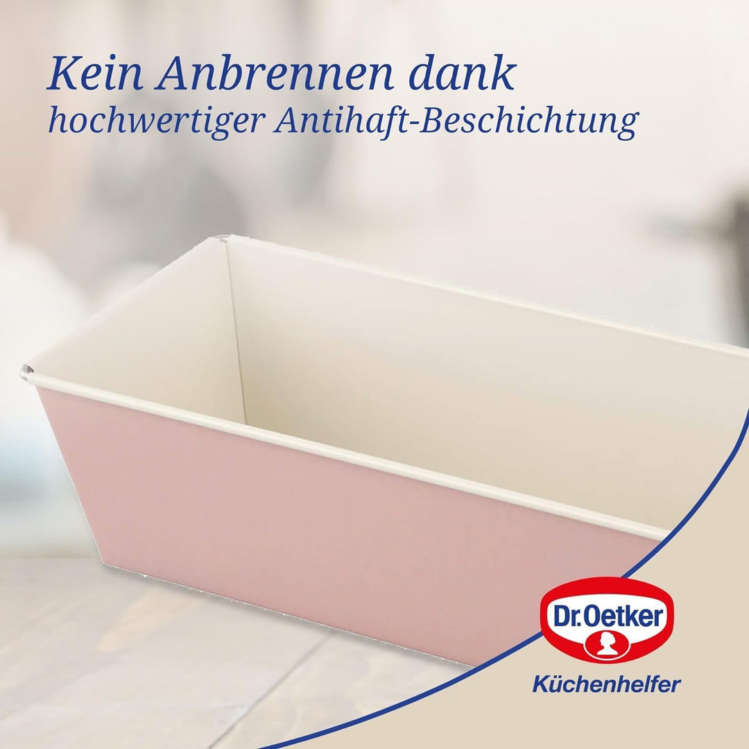 Dr. Oetker Kastenform 25 cm, Königskuchenform aus der Serie Modern Baking - Retro Design mit zweifar