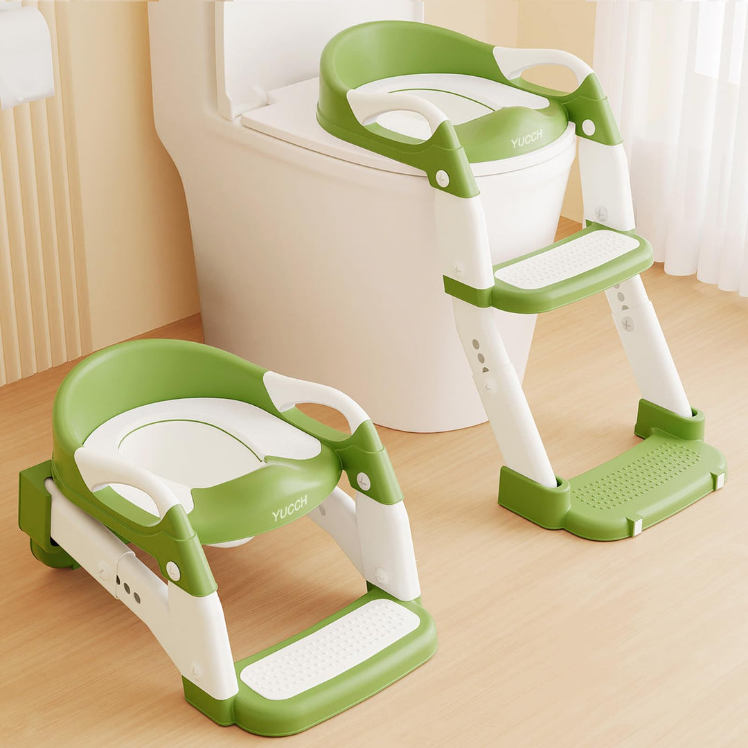 Yucch Toilettensitz Kinder mit Treppe – Verbesserte 2-in-1 Kind Toilettensitz höhenverstellbar, ruts