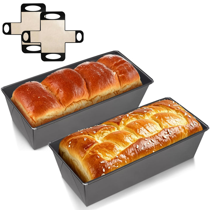 Brotbackform Set 2er-Pack, Rechteckige Kastenform 26x11.5x7.5CM, Antihaftbeschichtung Für Brot, Toas