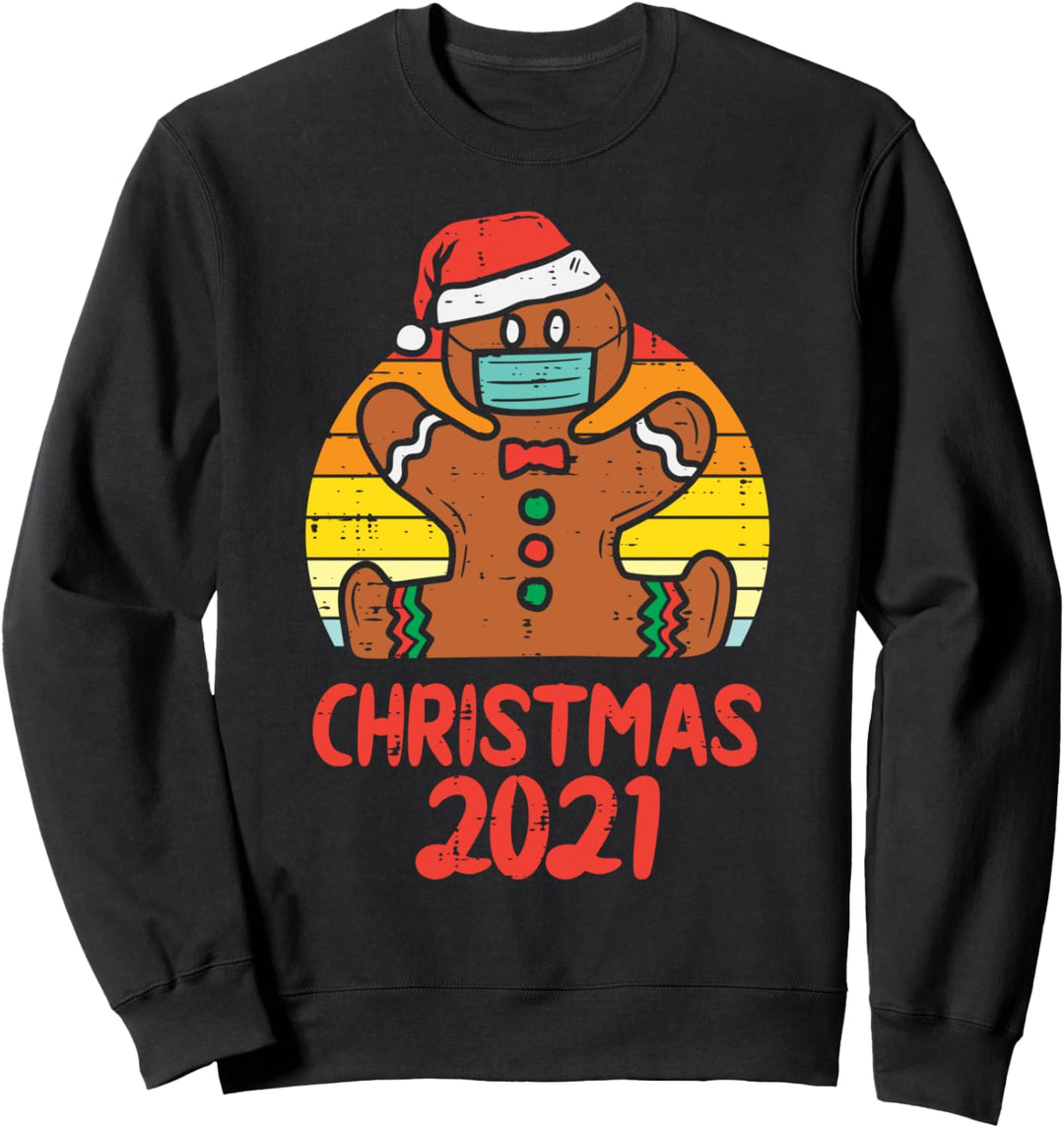 Weihnachten 2021 Lebkuchenmann Keks Gesichtsmaske Quarantäne Sweatshirt