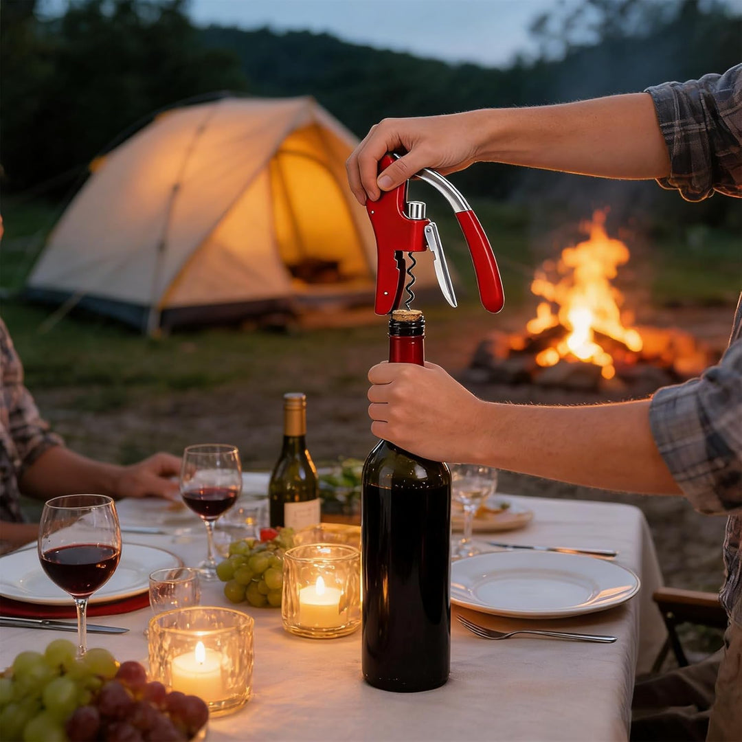 Korkenzieher Wine Opener aus Zinklegierung mit Hebel, Integriertem Folienschneider, perfekt für Bar,