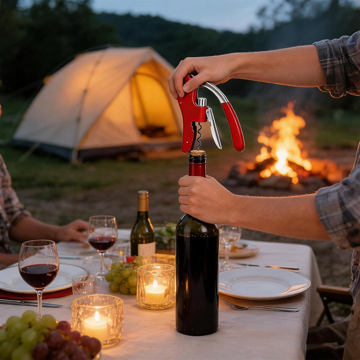 Korkenzieher Wine Opener aus Zinklegierung mit Hebel, Integriertem Folienschneider, perfekt für Bar,