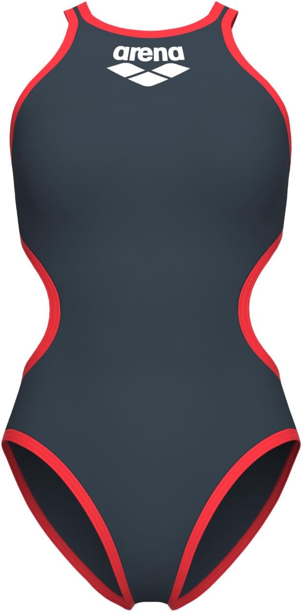 ARENA Damen W One Biglogo One Piece Badeanzüge (1er Pack) 32 Asphalt-fluo Red, 32 Asphalt-fluo Red