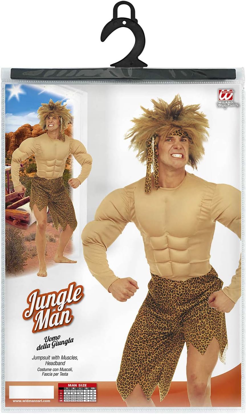 W WIDMANN MILANO Party Fashion - Kostüm Dschungel Mann, Steinzeitmann, Neandertaler, Faschingskostüm
