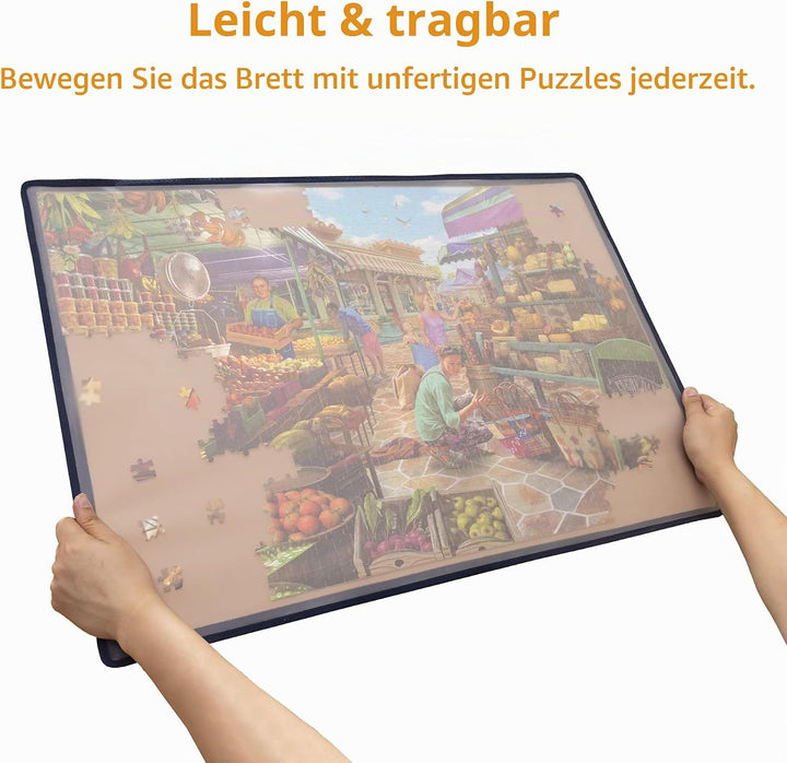 Tektalk tragbares doppelseitiges Puzzlebrett mit staubdichter Abdeckung zur Puzzleaufbewahrung, Puzz