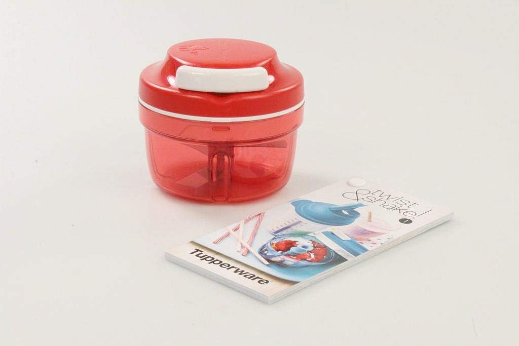 TUPPERWARE Chef Turbo-Chef rot D158 Zwiebelschneider + Rezeptkarte "Twist&Shake"