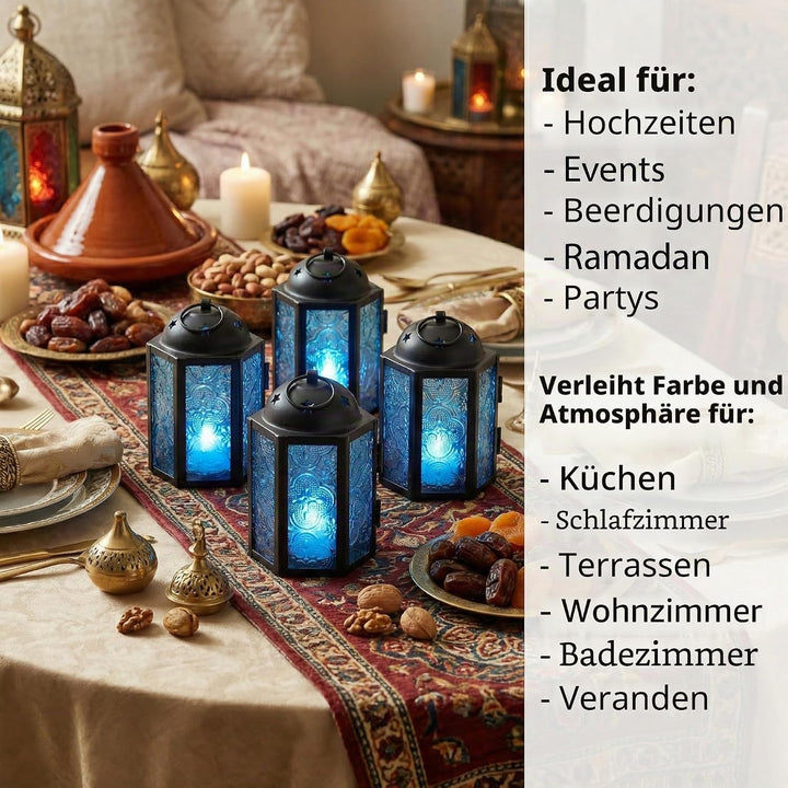 Dekorative Kerzenlaterne für Hochzeiten, Terrasse und Heimdekoration, kleine marokkanische Mini-Late