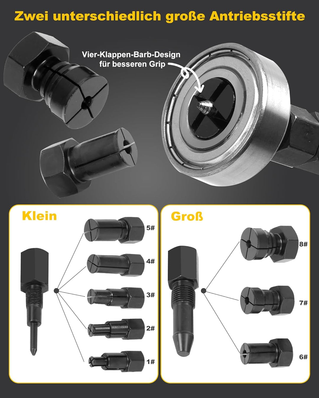 XSTARYE 12pcs Fahrrad Innenlager Abzieher mit Gleithammer Sackloch Innen Lagerabzieher Radlager Abzi