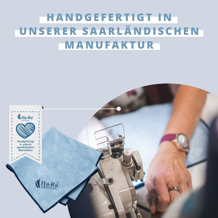 Ha-Ra Star-Tuch blau 2er Set I Mikrofaser Tuch für Oberflächen-Reinigung I Putztücher mit blauen & r