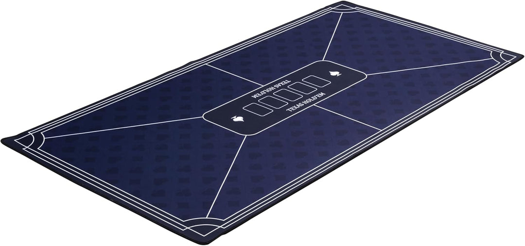 Engelhart - 320993 – Pokermatte blau – rutschfeste Spielfläche 120 cm x 60 cm – Dicke: 3 mm – Bedruc