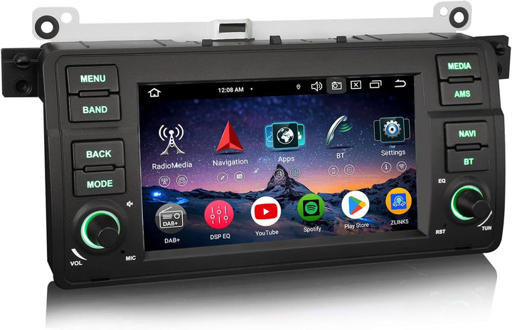 Erisin 8-Kern 4GB+64GB 7 Zoll Android 16 Autoradio für BMW E46 3er 318i 320i 325i M3 Rover 75 MG ZT
