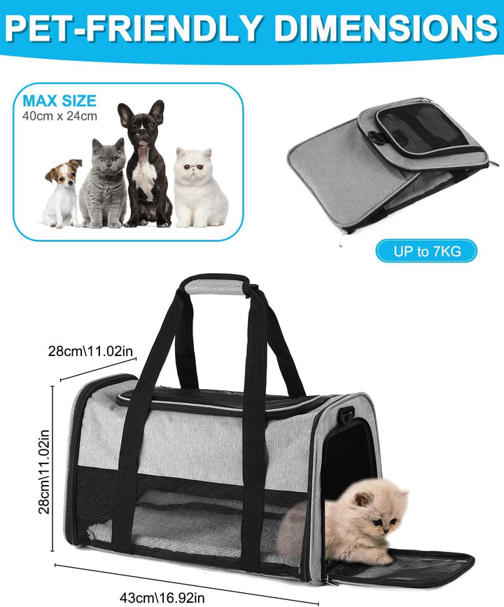 Katzentasche Transporttasche, Katzentragetasche Leicht, Belüftete Katzentransportbox für Reisen,Auto