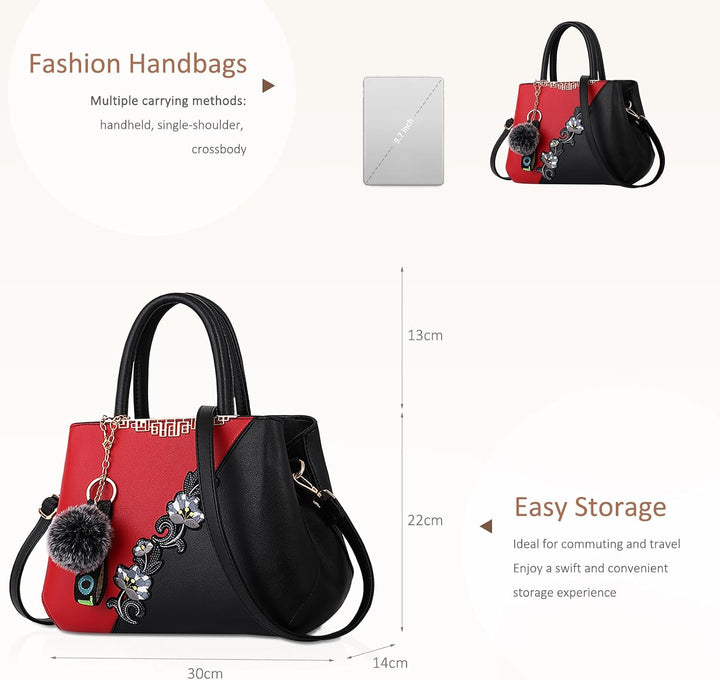 NICOLE &amp; DORIS Handtaschen Damen modische Damenhandtaschen taschen Damen Umhängetaschen mit Blumenmu