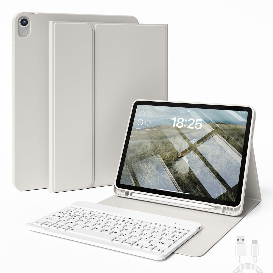 JKSML Tastatur Hülle für iPad Air 11 Zoll (M2) 2024, iPad Air 5. Gen 2022/4. Gen 2020 10.9 Zoll Tast